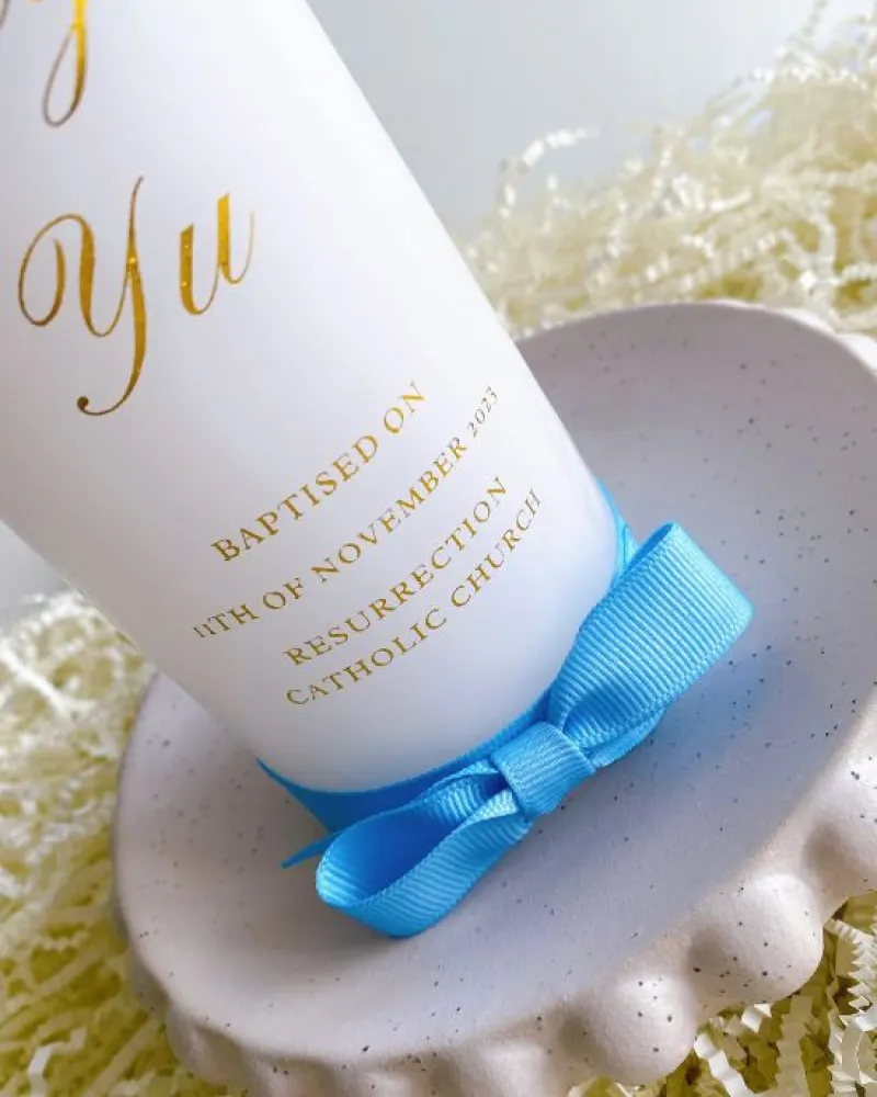 Minimalist Baptism Candle | Benjie