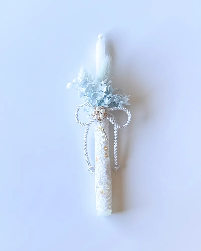 Blue Cord Palm Sunday Candle