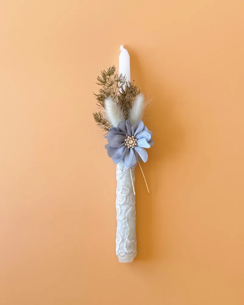 Blue Lace Easter Candle