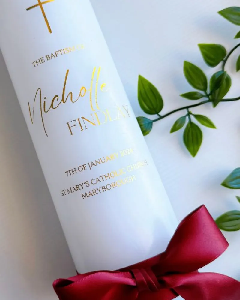 Classic Baptism Candle | Nicholle - Image 2