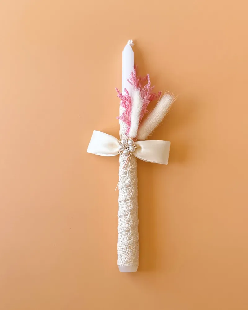 Ivory Pink Easter Candle