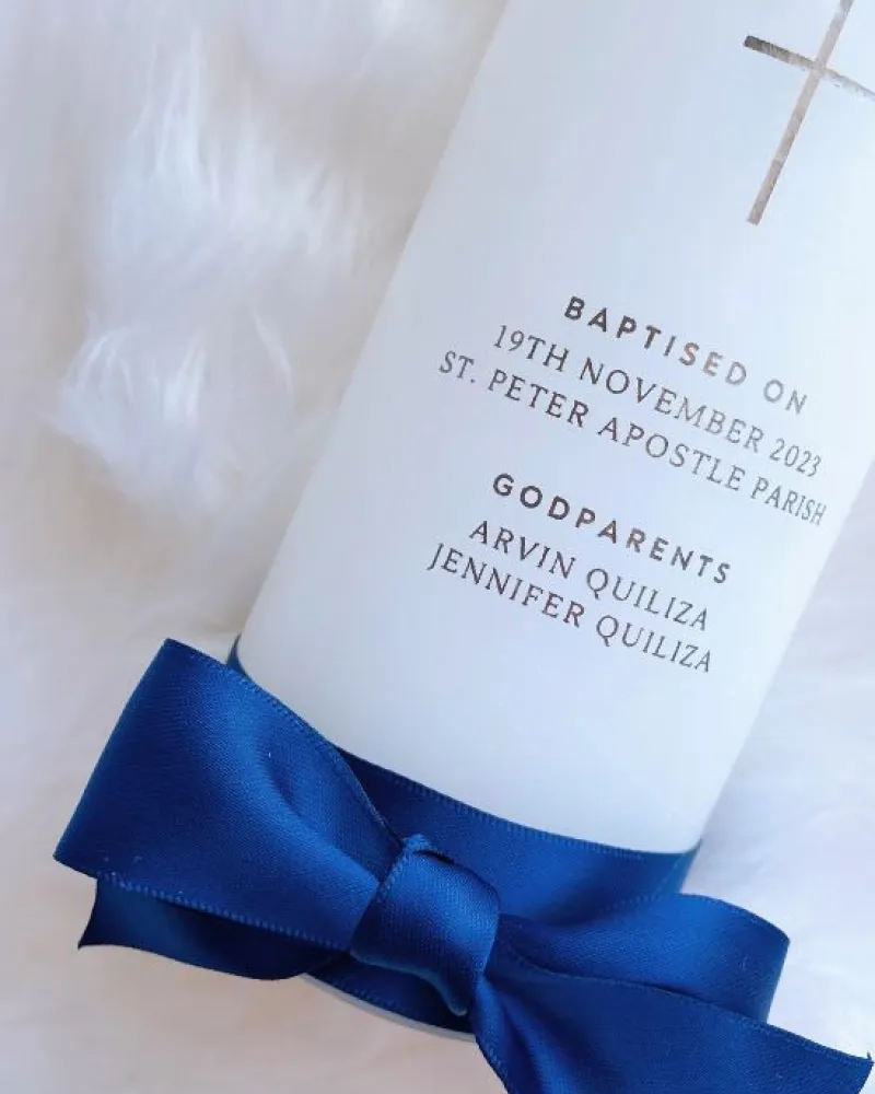 Minimalist Baptism Candle | Lukas
