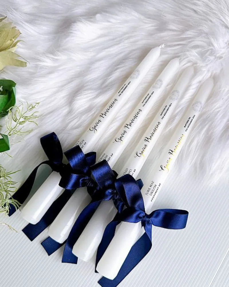 Navy Blue Stole Taper Set