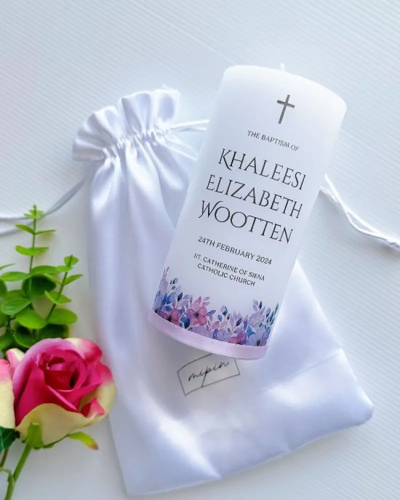 Violet Baptism Candle | Khaleesi