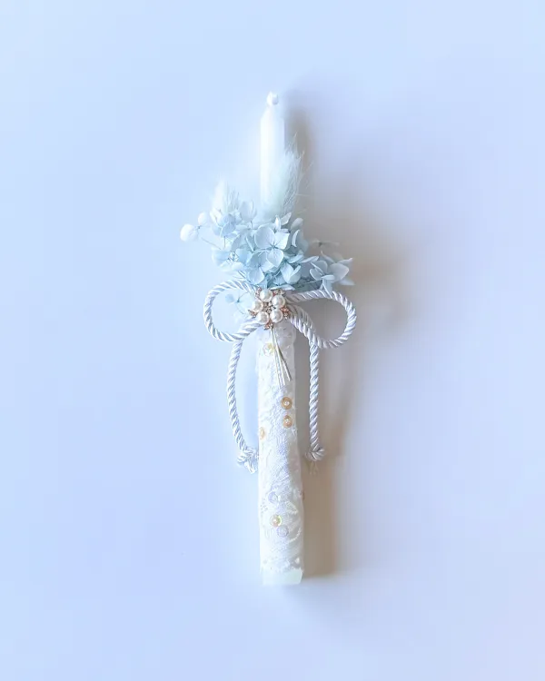 Blue Cord Palm Sunday Candle