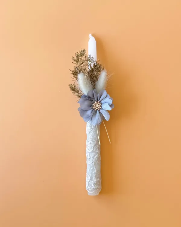 Blue Lace Easter Candle
