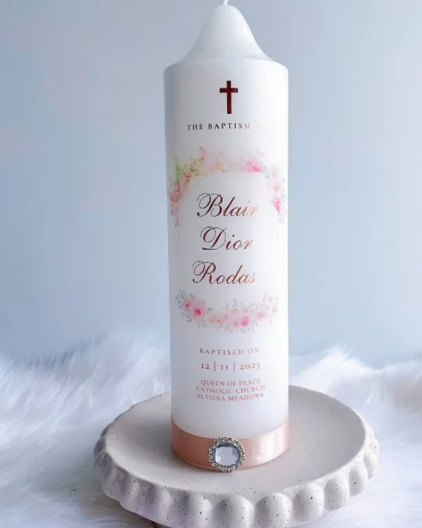 Pink Floral Candle | Blair